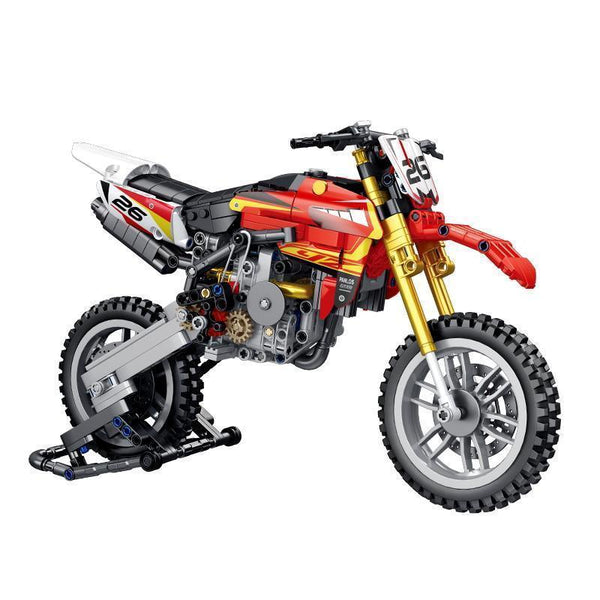 Panlos 672005 - Motocross Motorrad in rot - 735 Klemmbausteine
