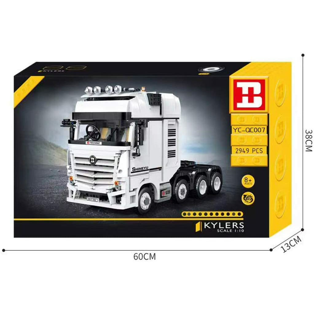 Technik LKW Mit Anhänger Bausatz GC-006 | Mercedes Truck Modell Mit 4 Motoren, 4400 Teile MOC Bausteine