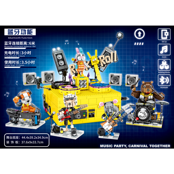 Sembo SY7899 - Große Musikbox mit Bluetooth Lautsprecher - 2666 Klemmbausteine