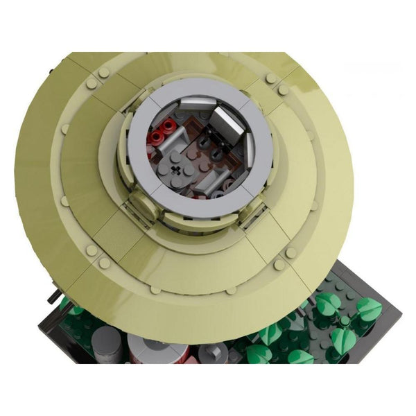 Modbrix 107283 - Haunebu Olivgrüne Reichsflugscheibe UFO - 535 Klemmbausteine
