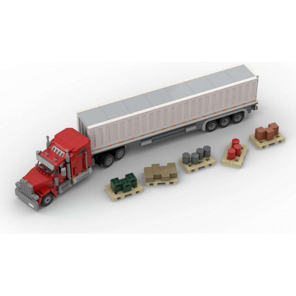 Modbrix 107471 - US LKW inkl. Ladung mit Paletten, 1178 Klemmbausteine