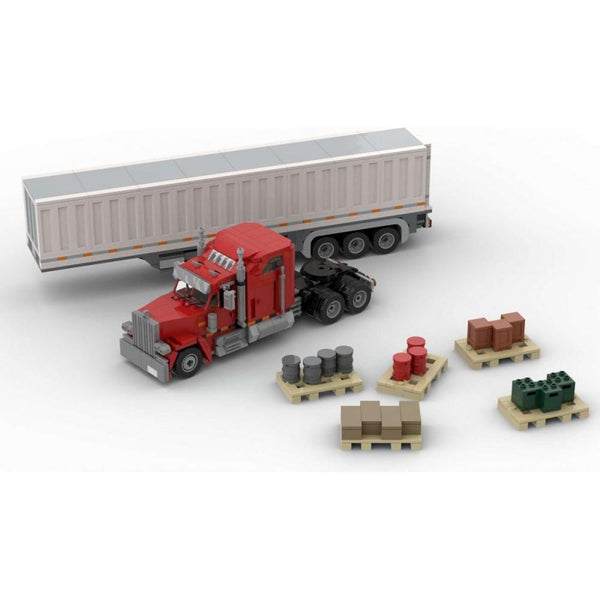 Modbrix 107471 - US LKW inkl. Ladung mit Paletten, 1178 Klemmbausteine