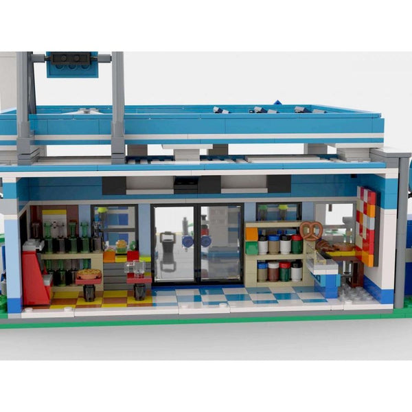 Modbrix 108094 - Moderne Tankstelle Diorama - 1446 Klemmbausteine