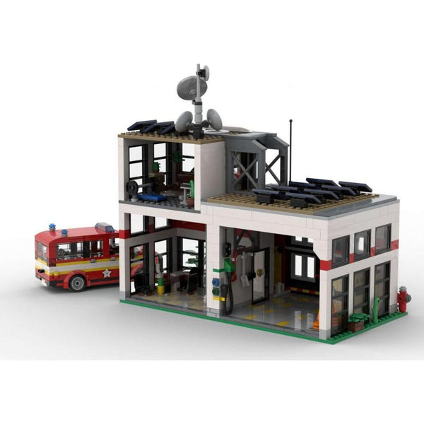 Modbrix 108158  - Feuerwehrzentrale Diorama - 1163 Klemmbausteine