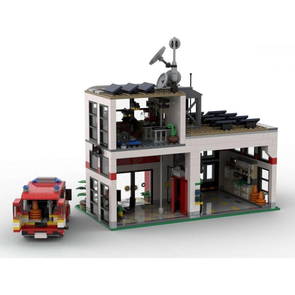 Modbrix 108158  - Feuerwehrzentrale Diorama - 1163 Klemmbausteine