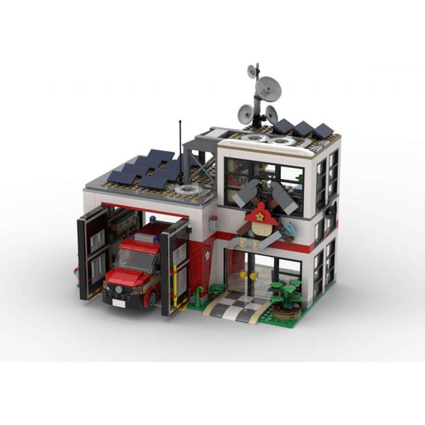 Modbrix 108158  - Feuerwehrzentrale Diorama - 1163 Klemmbausteine