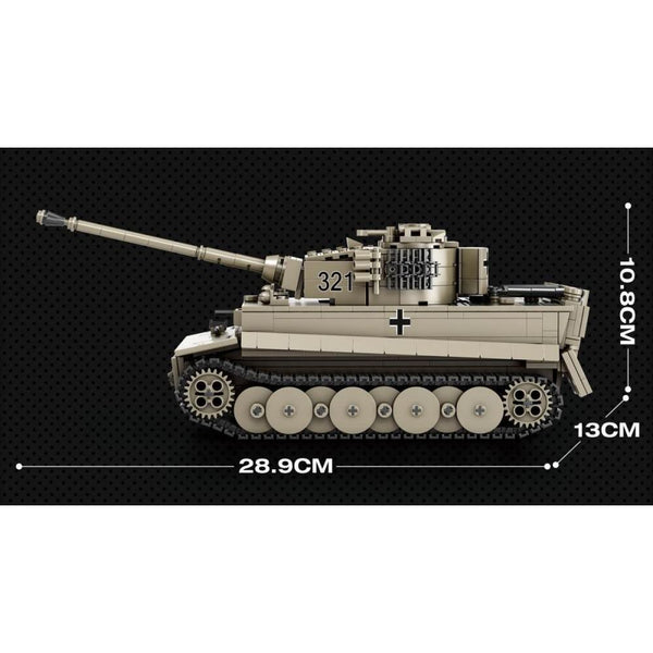 Reobrix 77031 - WoT: Tiger I Panzer - 1138 Klemmbausteine