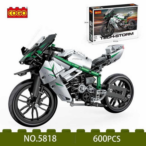 Cogo 5818 - Ninja H2 Renn Motorrad - 600 Klemmbausteine