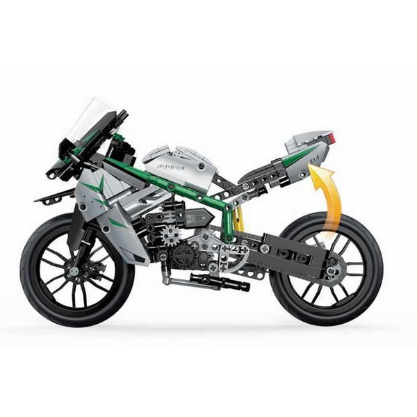 Cogo 5818 - Ninja H2 Renn Motorrad - 600 Klemmbausteine