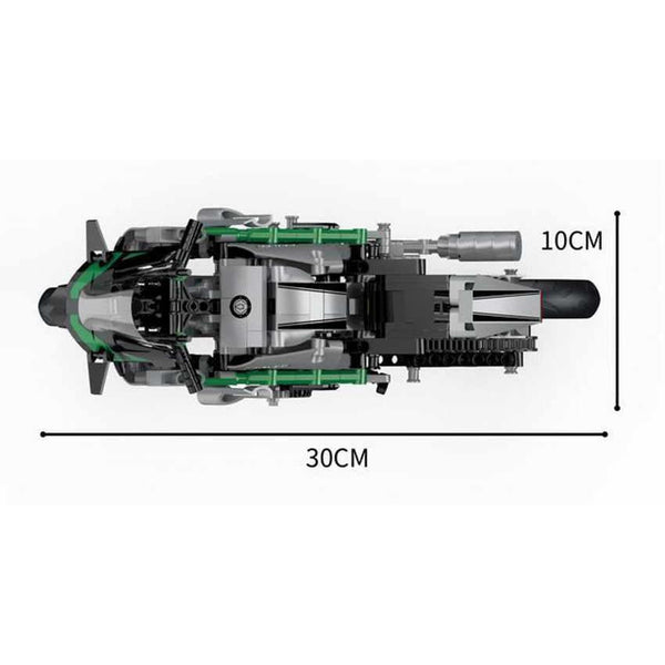 Cogo 5818 - Ninja H2 Renn Motorrad - 600 Klemmbausteine