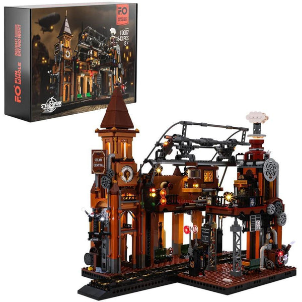 FunWhole F9007 - Steampunk Bahnhof - 1843 Klemmbausteine