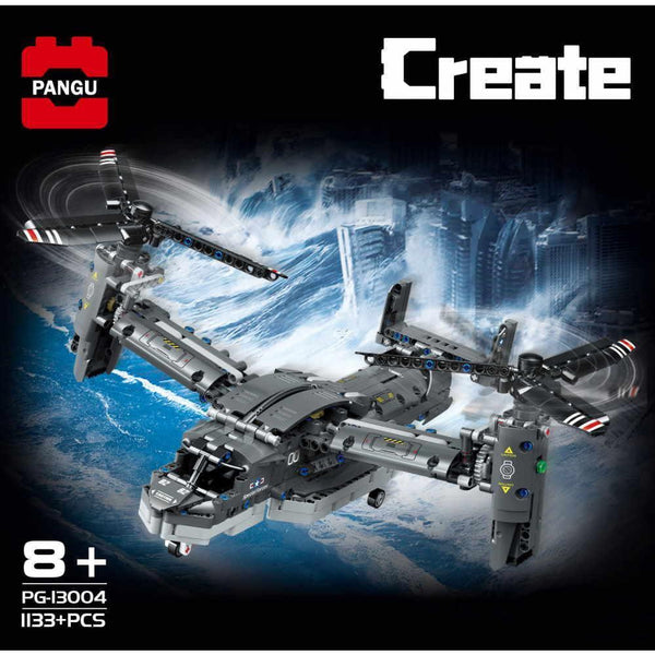 Happy Build PG13004 - Kipprotor Flugzeug - 1133 Klemmbausteine