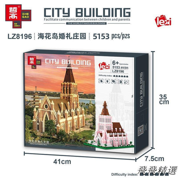 Lezi LZ8196 - Haihua Insel Hochzeit Kapelle (diamond blocks) - 5153 Klemmbausteine