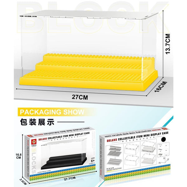 LiMei Toys HJ89014 (yellow) - Figuren-Displaybox (gelbe Bodenplatten) - 8 Klemmbausteine