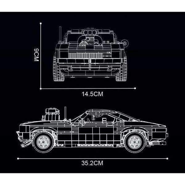 Mould King 10028 - Muscle Car - 1439 Klemmbausteine