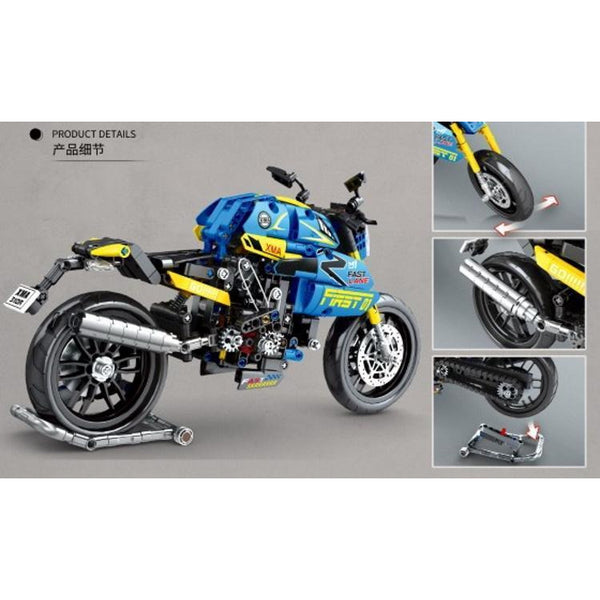 Juhang 82001 - Technik Cross Motorrad - 706 Klemmbausteine