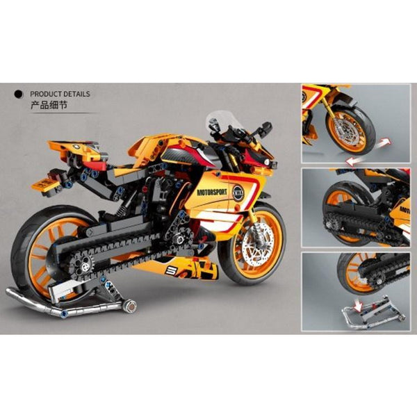 Juhang 82002 - Technik Renn Motorrad - 760 Klemmbausteine