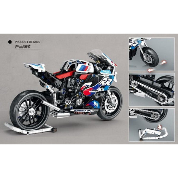 Juhang 82003 - Technik Renn Motorrad - 768 Klemmbausteine – Modbrix
