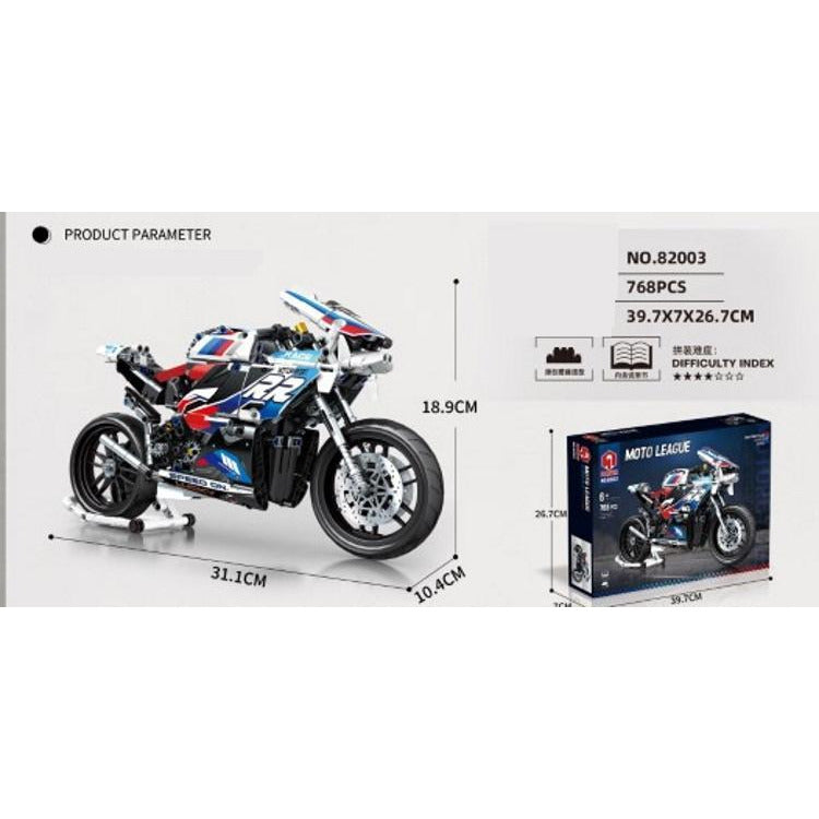 Juhang 82003 - Technik Renn Motorrad - 768 Klemmbausteine – Modbrix