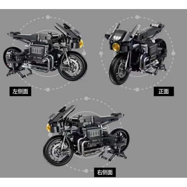 Panlos 672009 - SC1-R schwarzes Motorrad - 1080 Klemmbausteine