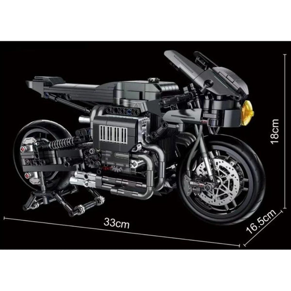 Panlos 672009 - SC1-R schwarzes Motorrad - 1080 Klemmbausteine