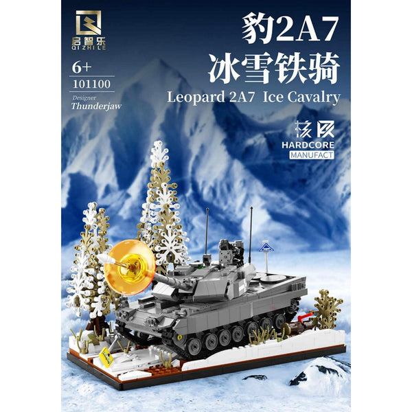 QiZhiLe 101100 - Leopard 2A7 Panzer Winter Diorama- 1329 Klemmbausteine