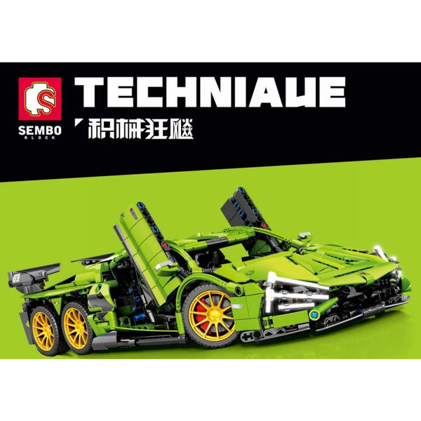Sembo 701001 - Supersportwagen in grün - 1475 Klemmbausteine