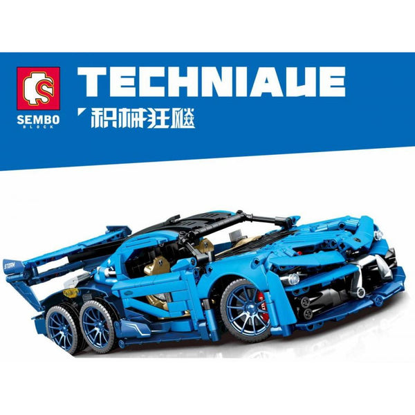 Sembo 701963 - Supersportwagen in blau - 1555 Klemmbausteine