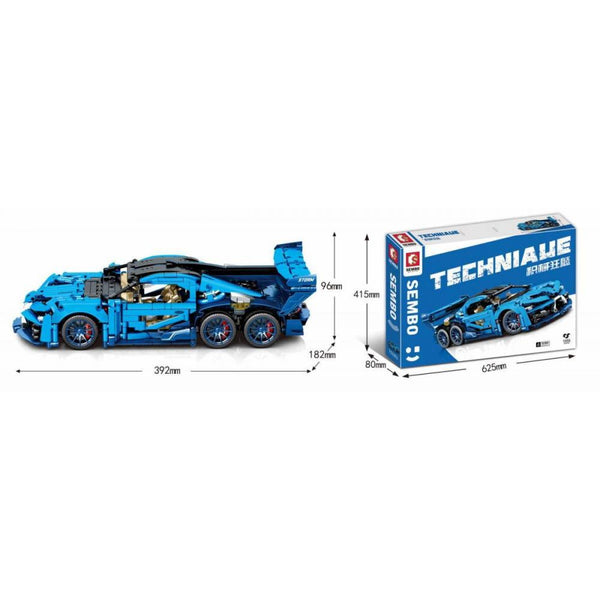 Sembo 701963 - Supersportwagen in blau - 1555 Klemmbausteine