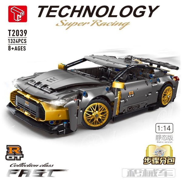 TaiGaoLe T2039 - Technik Rennwagen in Grau - 1324 Klemmbausteine