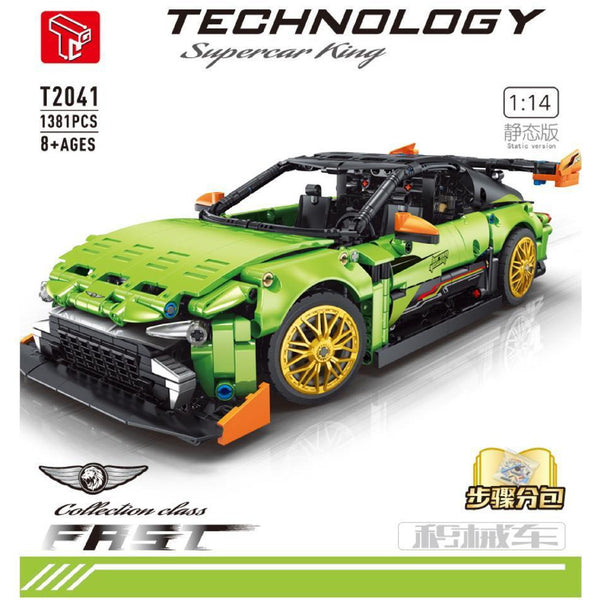 TaiGaoLe T2041 - Technik Rennwagen in grün - 1381 Klemmbausteine