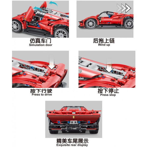 TaiGaoLe T3048 - roter Sportwagen - 619 Klemmbausteine