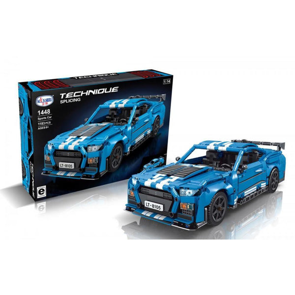 Winner Bricks 1448 - Blaues Technik Cobra Muscle Car - 1186 Klemmbausteine