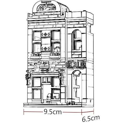 Leier 10010-2 - Modular Building Street View Kaffeehaus - 258 Klemmbausteine