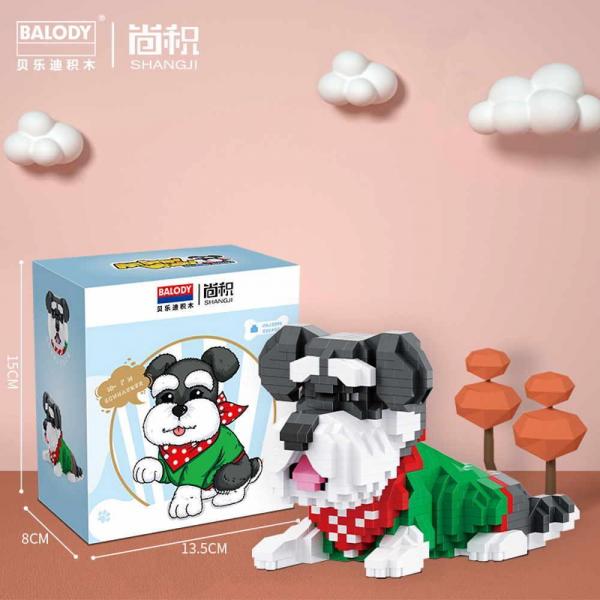 Balody 18395 - Bausteine Hund Schnauzer - 886 Nano Klemmbausteine