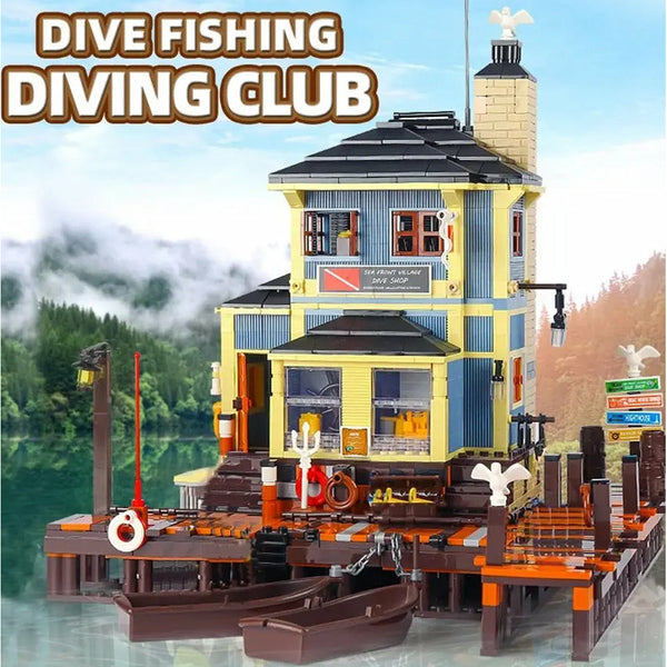 Pangu 12001 - Dive Shop Modular Taucherladen - 2200 Klemmbausteine