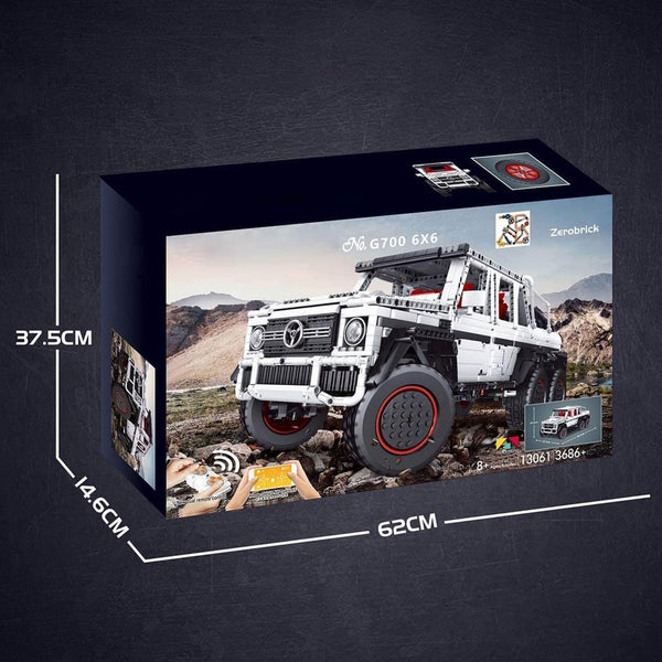 Mould King 13061 - Technic 2,4 Ghz RC Offroad Auto MB G700 6x6  - 3686 Klemmbausteine