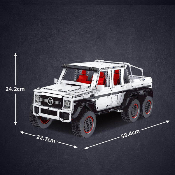 Mould King 13061 - Technic 2,4 Ghz RC Offroad Auto MB G700 6x6  - 3686 Klemmbausteine