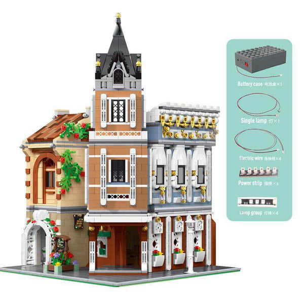 Mould King 16026 - Altstadt Restaurant Modular Building mit LED Beleuchtung - 3039 Klemmbausteine