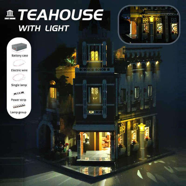 Mould King 16026 - Altstadt Restaurant Modular Building mit LED Beleuchtung - 3039 Klemmbausteine