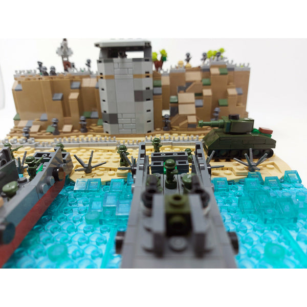 Modbrix 9034 - Nano Soldiers Omaha Beach Diorama inkl. 24 Nano Soldaten - 723 Klemmbausteine