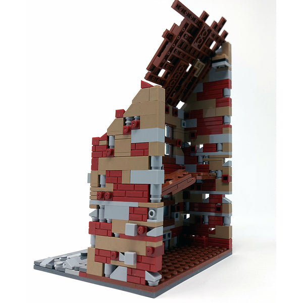 Modbrix 9031 - WW2 Häuserruine Fachwerk Ruine - 520 Klemmbausteine