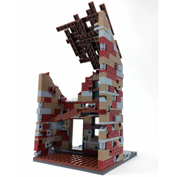 Modbrix 9031 - WW2 Häuserruine Fachwerk Ruine - 520 Klemmbausteine