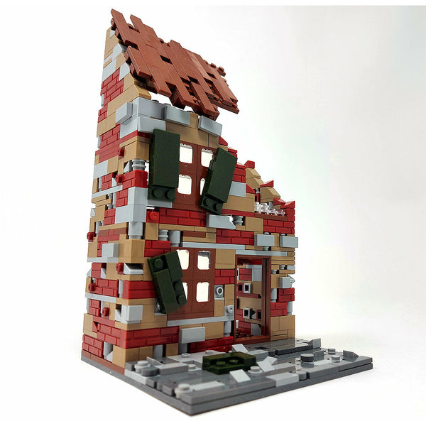 Modbrix 9031 - WW2 Häuserruine Fachwerk Ruine - 520 Klemmbausteine