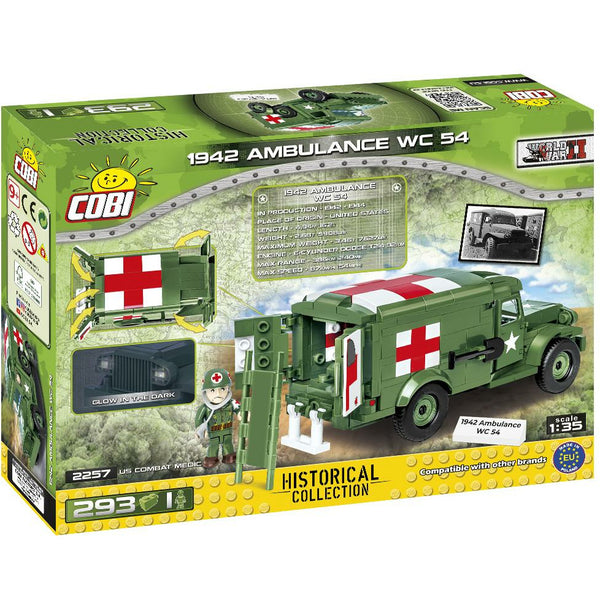 Cobi 2257 - 1942 Dodge WC-54 Militär Krankenwagen - 293 Klemmbausteine