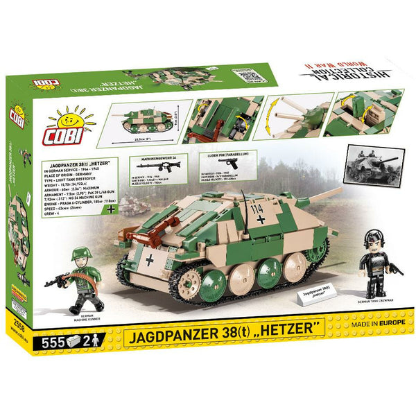 Cobi 2558 - WW2 Jagdpanzer 38 Hetzer Kampfwagen - 540 Klemmbausteine