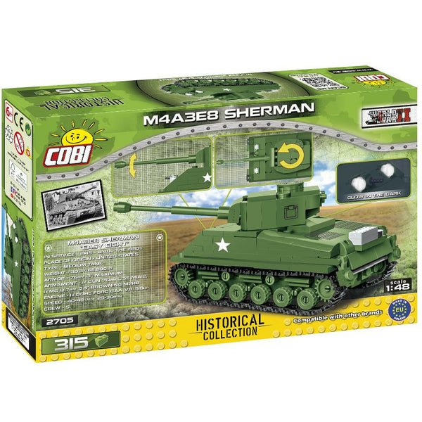 Cobi 2705 - Sherman M4A3E8 1:48 Panzer Kampfwagen - 315 Klemmbausteine