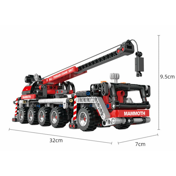 Cogo 5807 - Technik Schwerlastkran - Modellbau Kran - 456 Klemmbausteine