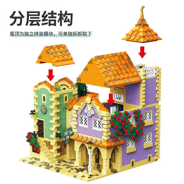 Moyu 82001 - Modular Building Mediteranes Dorf - 2948 Klemmbausteine