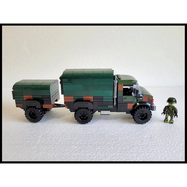 Modbrix 9066 - Bundeswehr Uni Truck LKW mit Anhänger - 354 Klemmbausteine